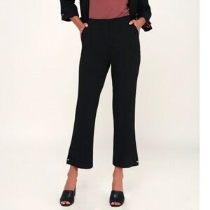 Lulu’s Black Ankle Flare Trousers